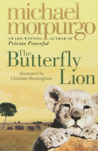 The image depicts a book cover featuring a lion cub resting on a rock.