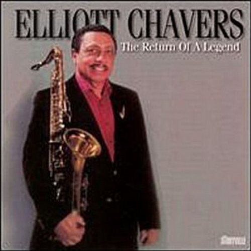 Man holding saxophone, wearing black suit and red shirt, on album cover.