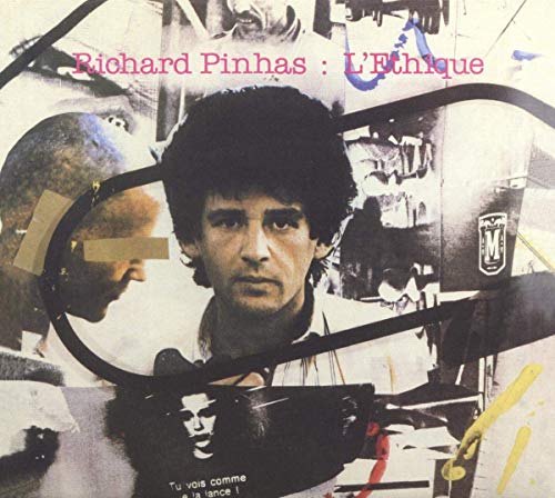 Vinyl album cover featuring a man with dark hair, surrounded by abstract art and images.