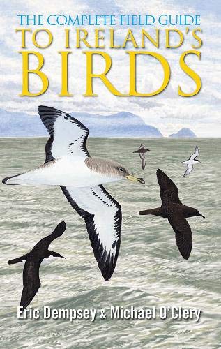 "The Complete Field Guide to Ireland's Birds" book cover with seagulls flying over water.