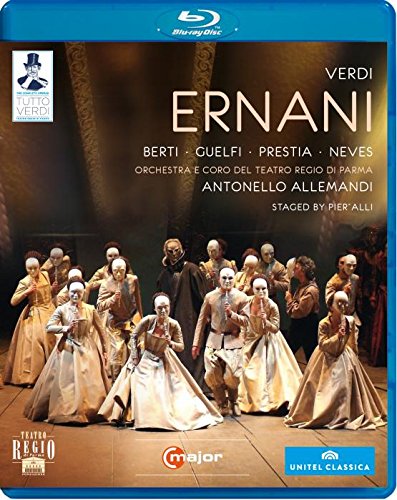 A Blu-ray cover featuring a group of opera performers in period costumes.