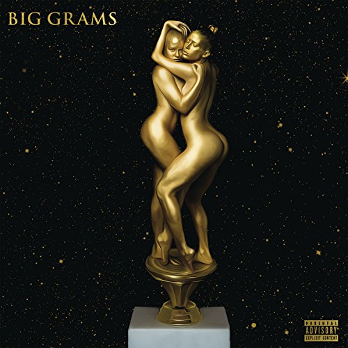 Album cover featuring a gold statue of embracing nudes on a white pedestal against a black background.