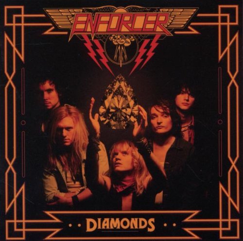 Album cover featuring the band "Enforcer" with five members and a diamond graphic.