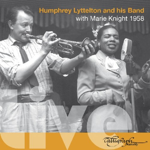 Black-and-white album cover with a man playing trumpet and a woman singing into a microphone.