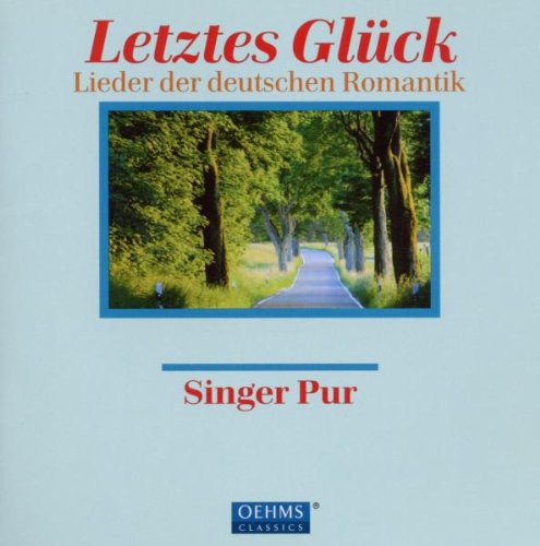 A light blue CD cover with a tree-lined path and red and orange text.