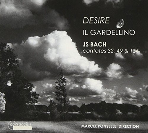 Black and white landscape album cover with cloudy sky and white text overlay.