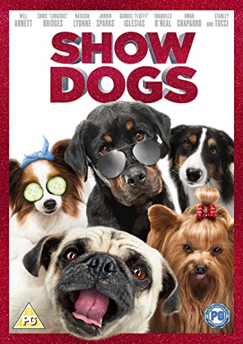 DVD cover featuring five dogs with 'SHOW DOGS' title in red on a white background.