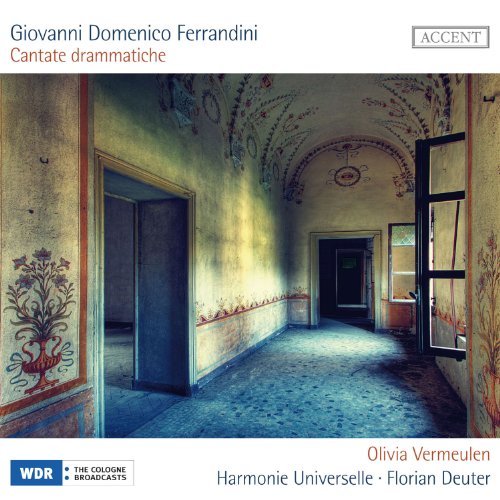 "CD cover featuring a dimly lit, ornate hallway with floral designs on the walls."