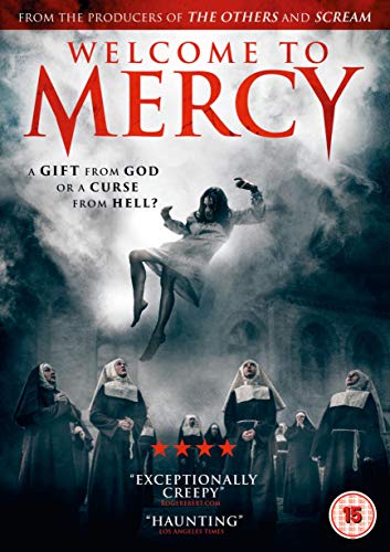 "Welcome To Mercy DVD cover featuring a floating woman and nuns in dark robes."
