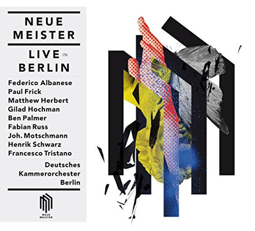 "Album cover with abstract, colorful shapes and text listing artists and 'Live in Berlin'."