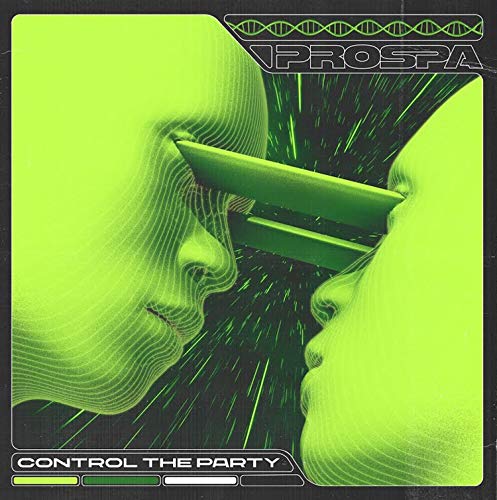 "Album cover with two green faces and a green object between them."