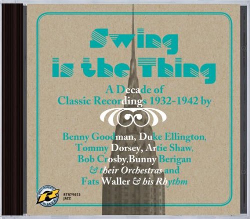 "Swing is the Thing" CD cover with beige background, teal text, and black plastic case.