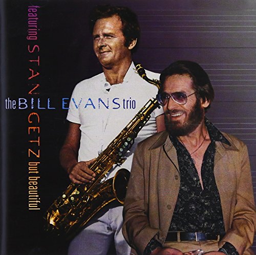 "CD cover with two men, one holding a saxophone, against a dark background."