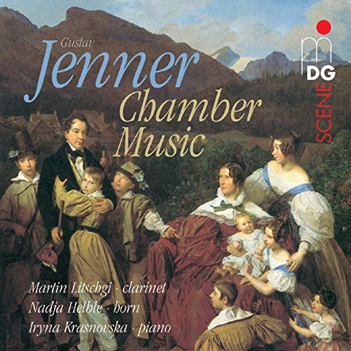 "CD cover featuring a 18th-century family scene with 'Jenner Chamber Music' title."