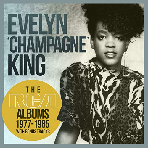 "Evelyn 'Champagne' King's album cover featuring a black-and-white portrait of the artist."