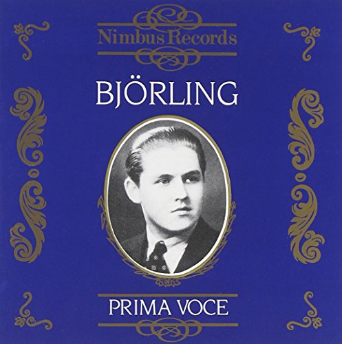 "Blue CD cover with gold accents, featuring a black-and-white portrait of Jussi Bjorling."
