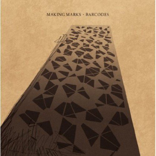 Vinyl record cover with geometric pattern and "Making Marks - Barcodes" text on beige background.