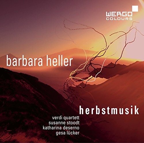 "Album cover with mountain landscape at sunset, featuring abstract lines and white text."