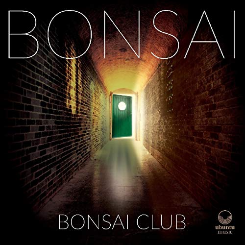 "Bonsai Club" CD cover featuring a dimly lit brick corridor with a green door.
