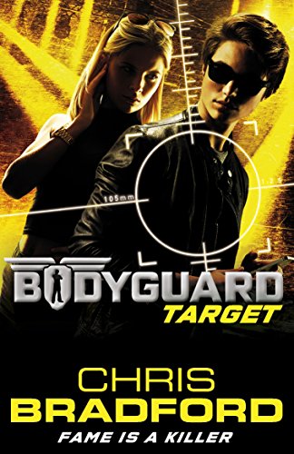 "Book cover of 'Bodyguard: Target' featuring a man and woman with a crosshair graphic."