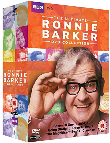 "Ronnie Barker DVD box set with a photo of Ronnie Barker on the cover."