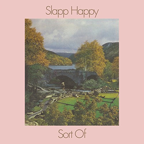 Pink album cover with a landscape painting and text "Slapp Happy Sort Of".
