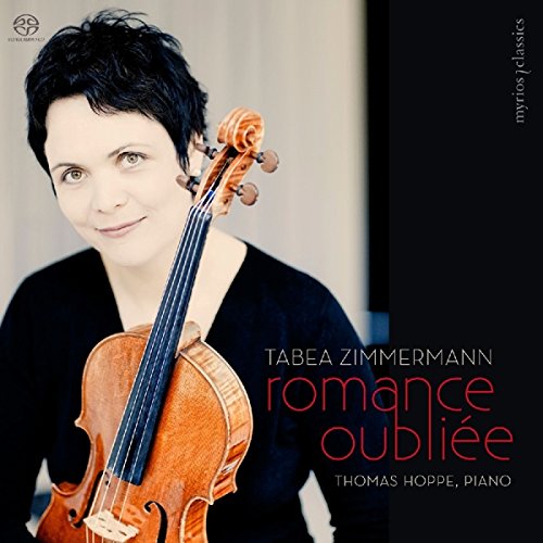 "Woman holding violin, album cover with title and artist name."