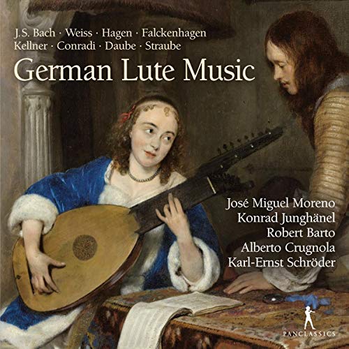 "CD cover featuring a painting of a woman playing a lute."