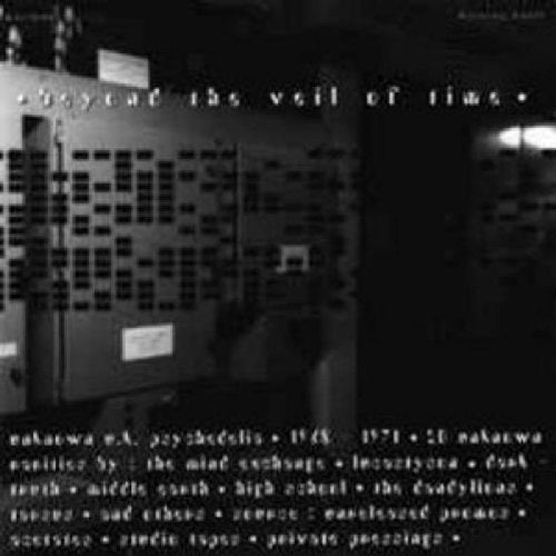 "Blurry black-and-white image of a control panel with white text at the top and bottom."