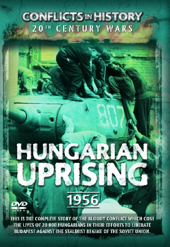 DVD cover for "Hungarian Uprising 1956" with a green-toned image of people and a tank.