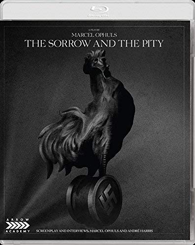 "Blu-ray case with black cover featuring a rooster standing on a Nazi disk."