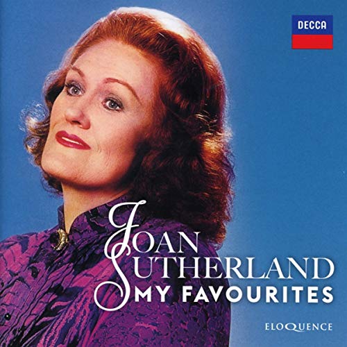 CD cover featuring Joan Sutherland in purple against a blue background.