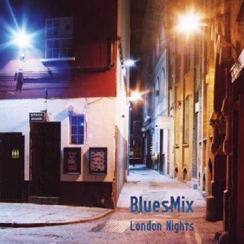 "CD cover featuring a dimly lit alleyway with 'BluesMix London Nights' text."