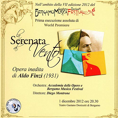A yellow poster featuring a man's portrait and abstract shapes.