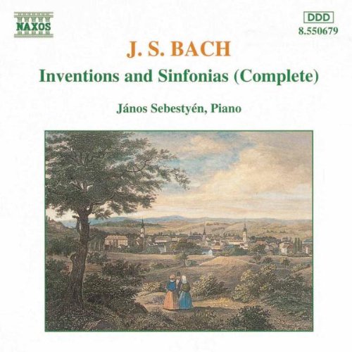 The image is a CD cover for a J.S. Bach music album. #### Alt Text: "CD cover with painting of a village landscape and two women."