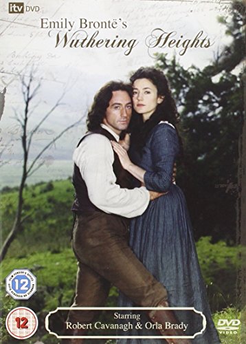 "Wuthering Heights" DVD cover featuring a man and woman embracing in a green landscape.
