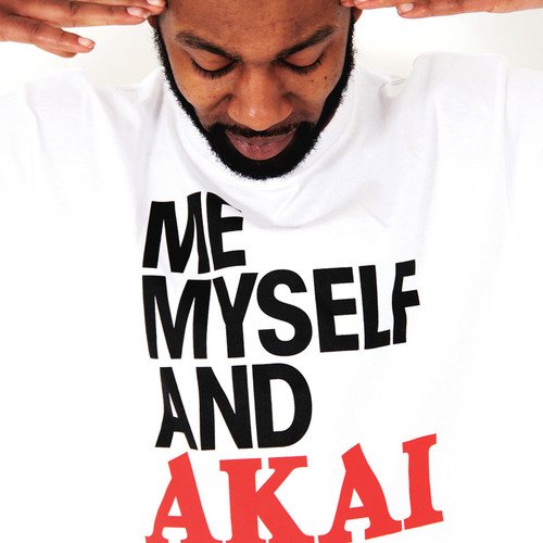 "Text-based image with 'ME MYSELF AND' in black and 'AKAI' in red on a white background."