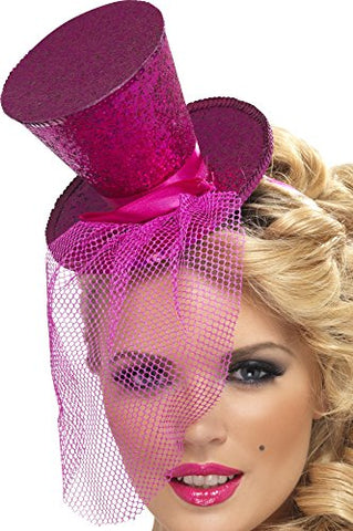 Fever Mini Tophat on Headband - Hot Pink