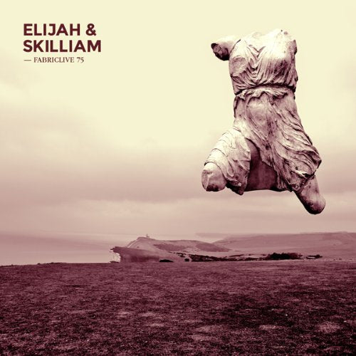 "CD cover featuring a statue floating above a field with cloudy sky."