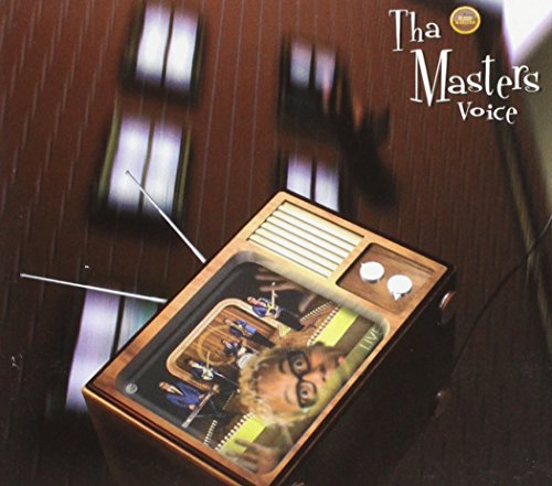 "CD cover with a vintage radio and the text 'Tha Masters Voice'."