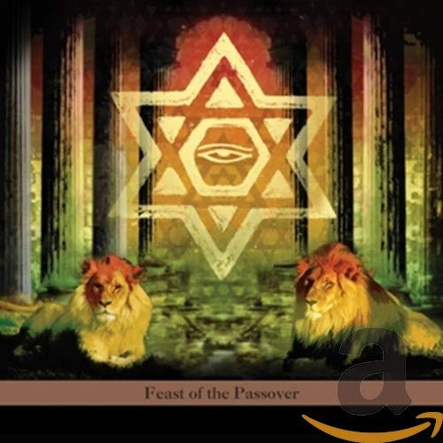 "Album cover with two lions and a Star of David containing an eye."