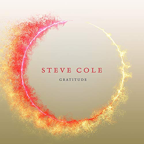 Album cover with "STEVE COLE" and "GRATITUDE" text, surrounded by a red and yellow circle.