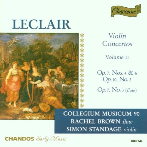 "CD cover with classical painting and text listing violin concertos and performers."
