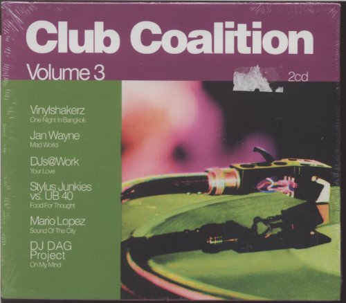 Sealed CD album cover with turntable image and tracklist on purple and green background.