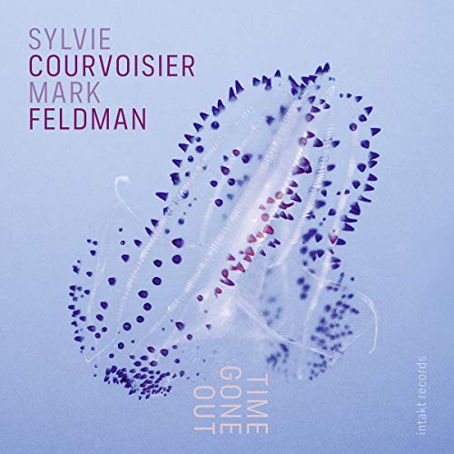 Album cover with blue background, translucent jellyfish, and artist names in purple text.