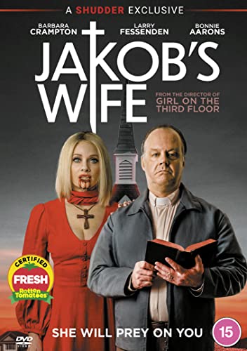 DVD cover for "Jakob's Wife" featuring a man and woman, with a church steeple.