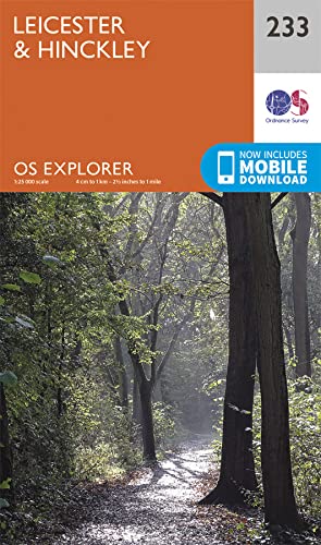 Leicester & Hinckley Map | The National Forest | Ordnance Survey | OS Explorer Map 233 | England | Walks | Hiking | Maps | Adventure