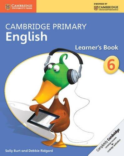 "Blue textbook cover featuring a cartoon duck wearing headphones and holding a tablet."