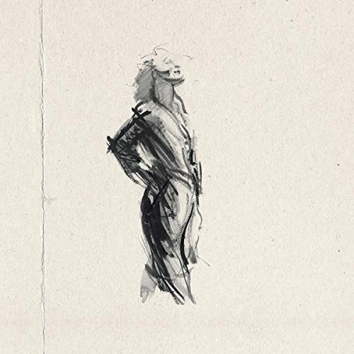 The image is a sketch of a woman. The alt text is: "Sketch of a woman in a long dress holding a musical instrument."