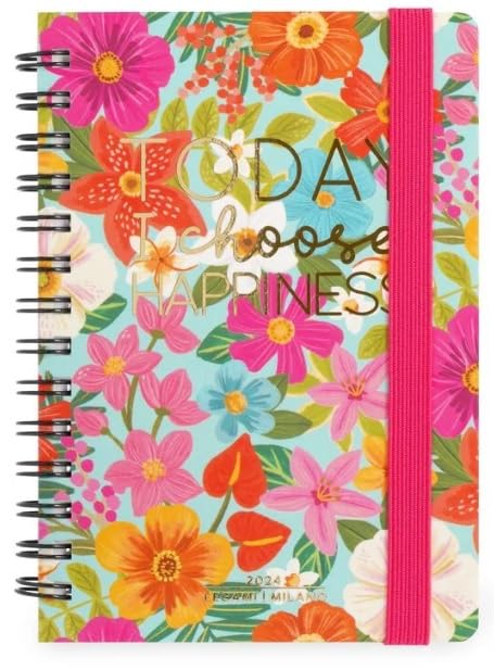 Legami - Small Spiral Weekly Calendar, 12 Months, from January 2024 to December 2024, Folding Planner 2024/2025, Elastic Closure, Final Pocket, Address Book, 8.5x13 cm, Dogs Theme